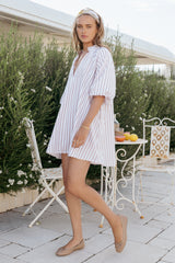 Doran Mini Dress - Beige White