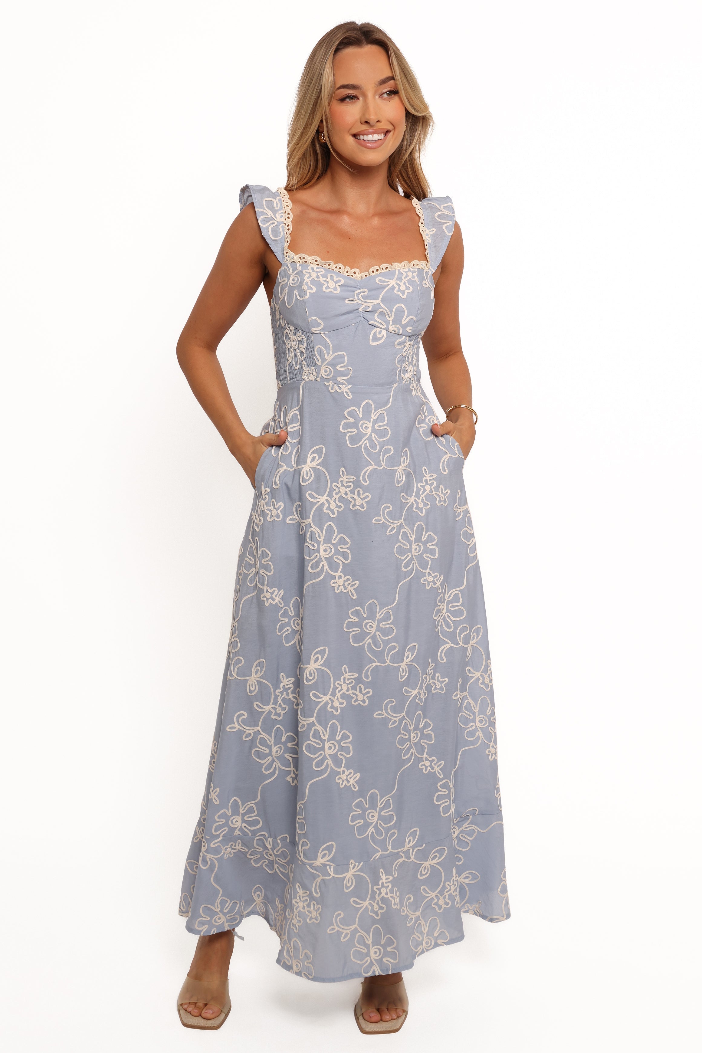 Ellise Midi Dress - Blue
