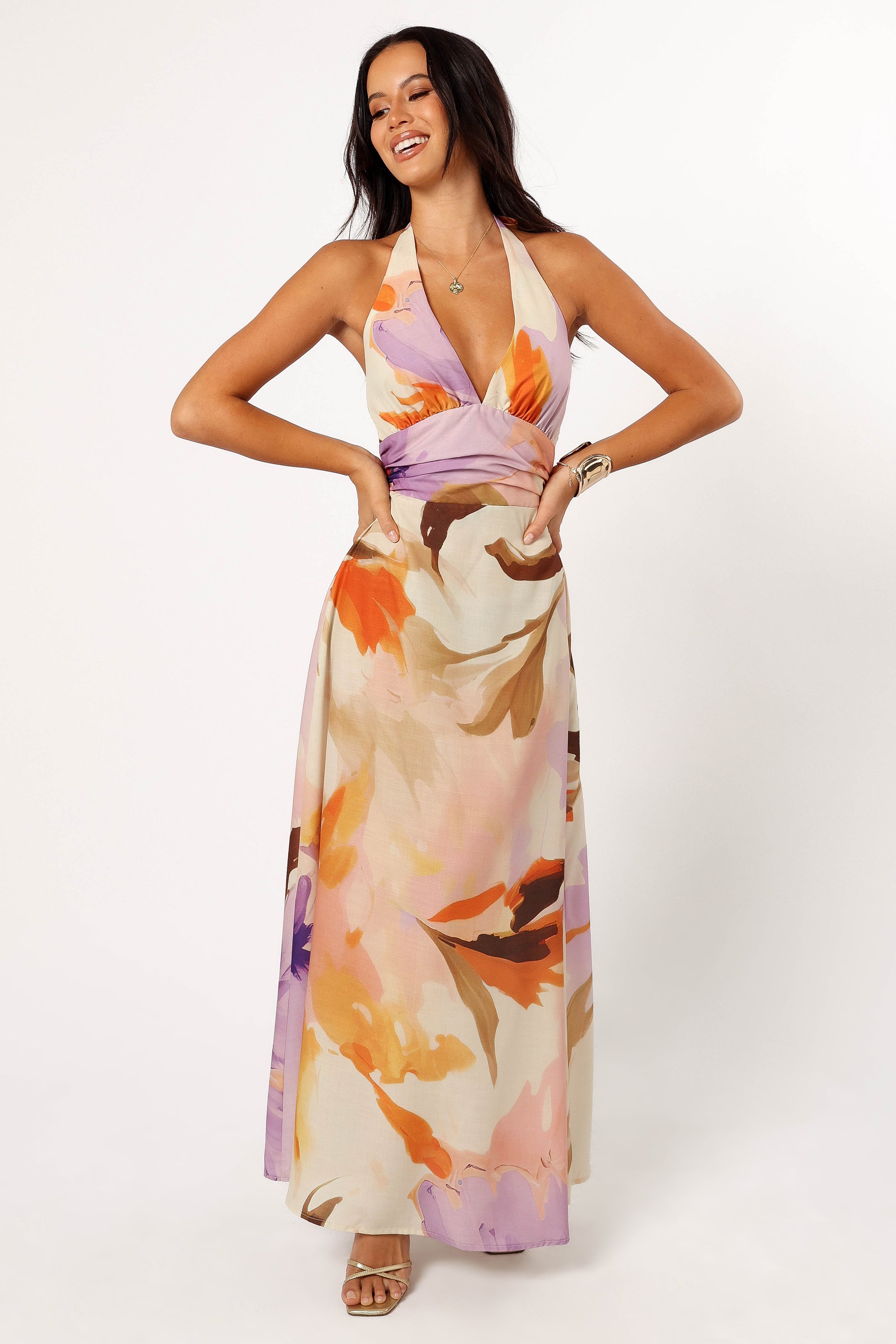 Marie Halterneck Maxi Dress - Multi