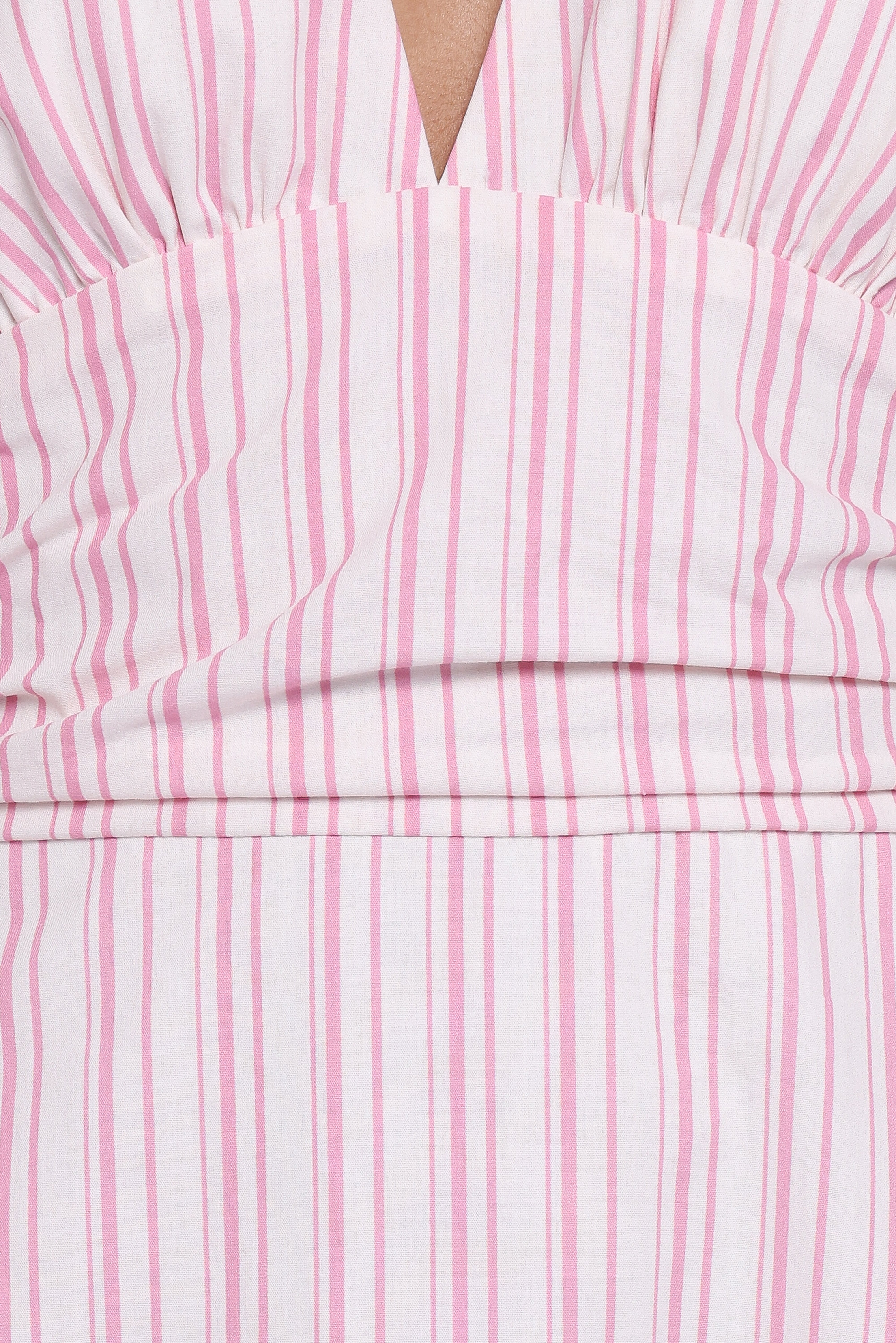 Marie Halterneck Maxi Dress - Pink Stripe