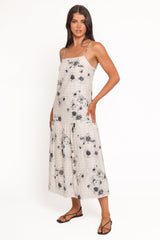 Martine Maxi Dress - Black/Ivory Floral