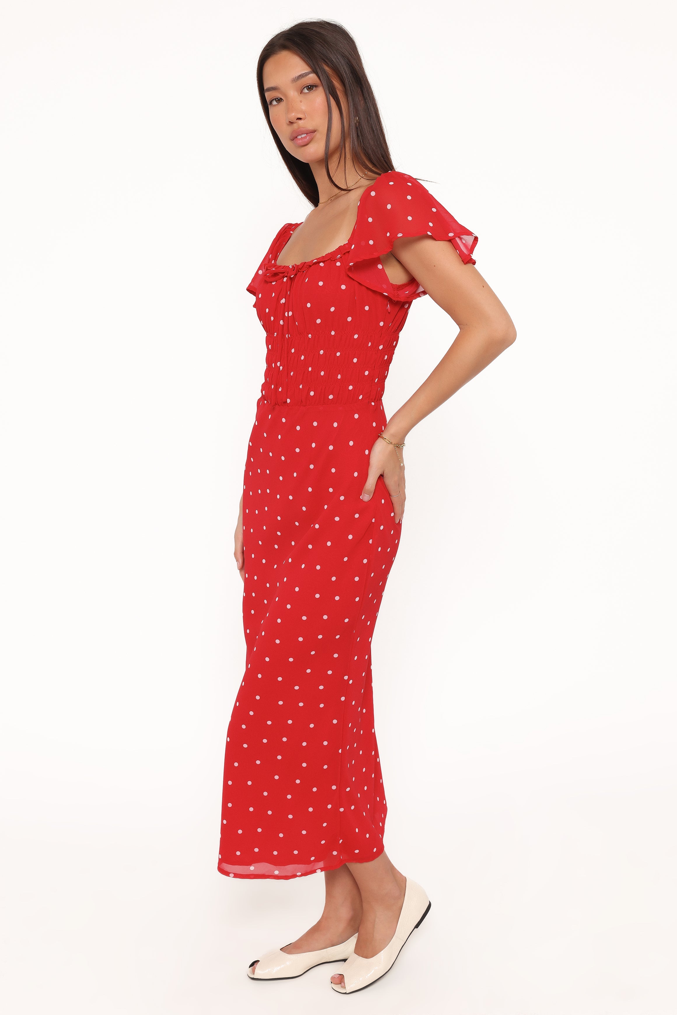 Sherrie Maxi Dress - Red Polka Dot