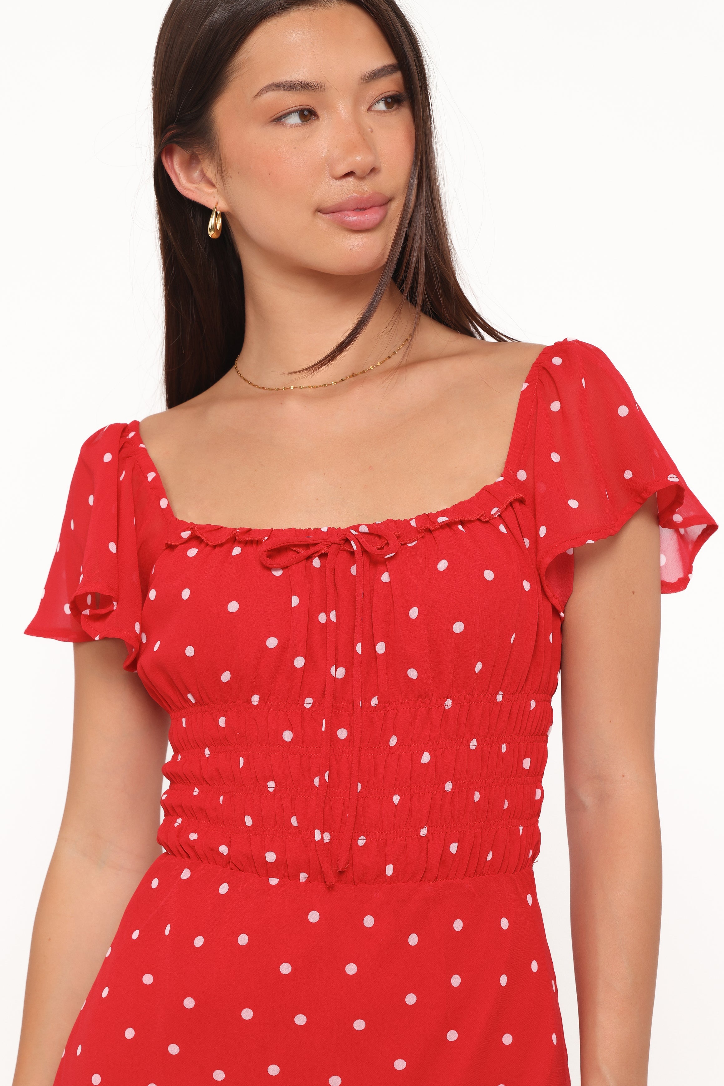 Sherrie Maxi Dress - Red Polka Dot