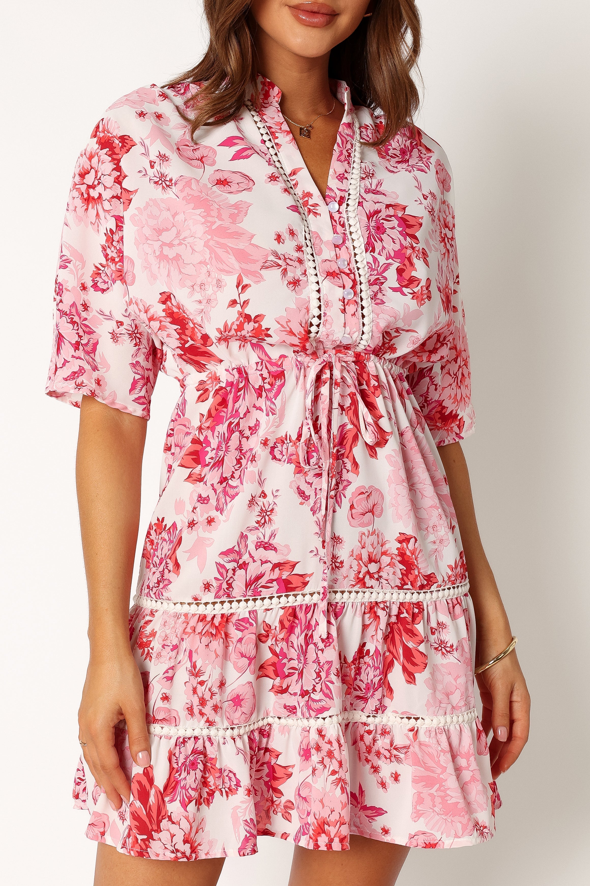 Sienna Long Sleeve Mini Dress - Pink