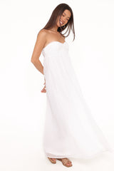 Vee Strapless Maxi Dress - White