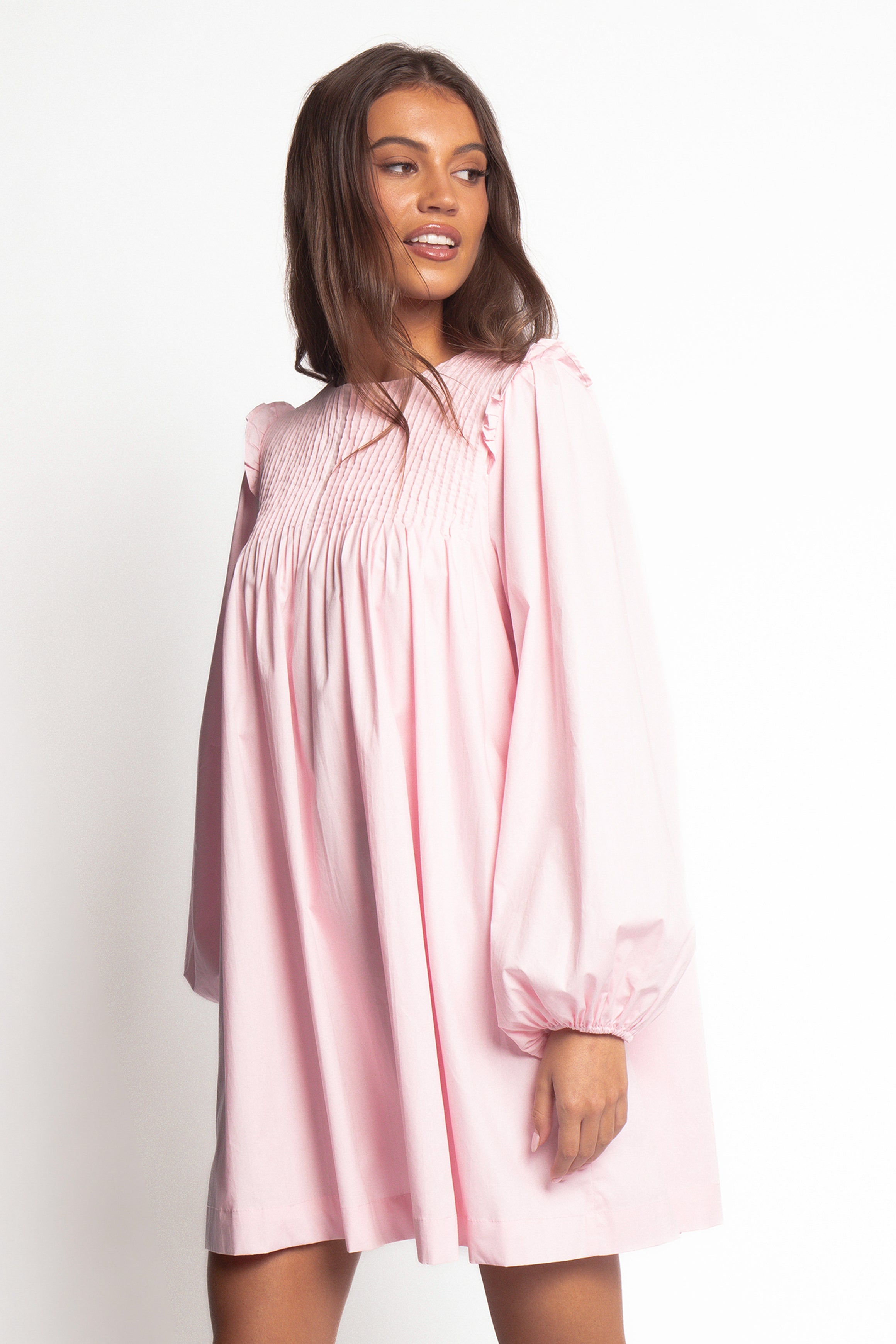 Wyatt Long Sleeve Mini Dress - Pink