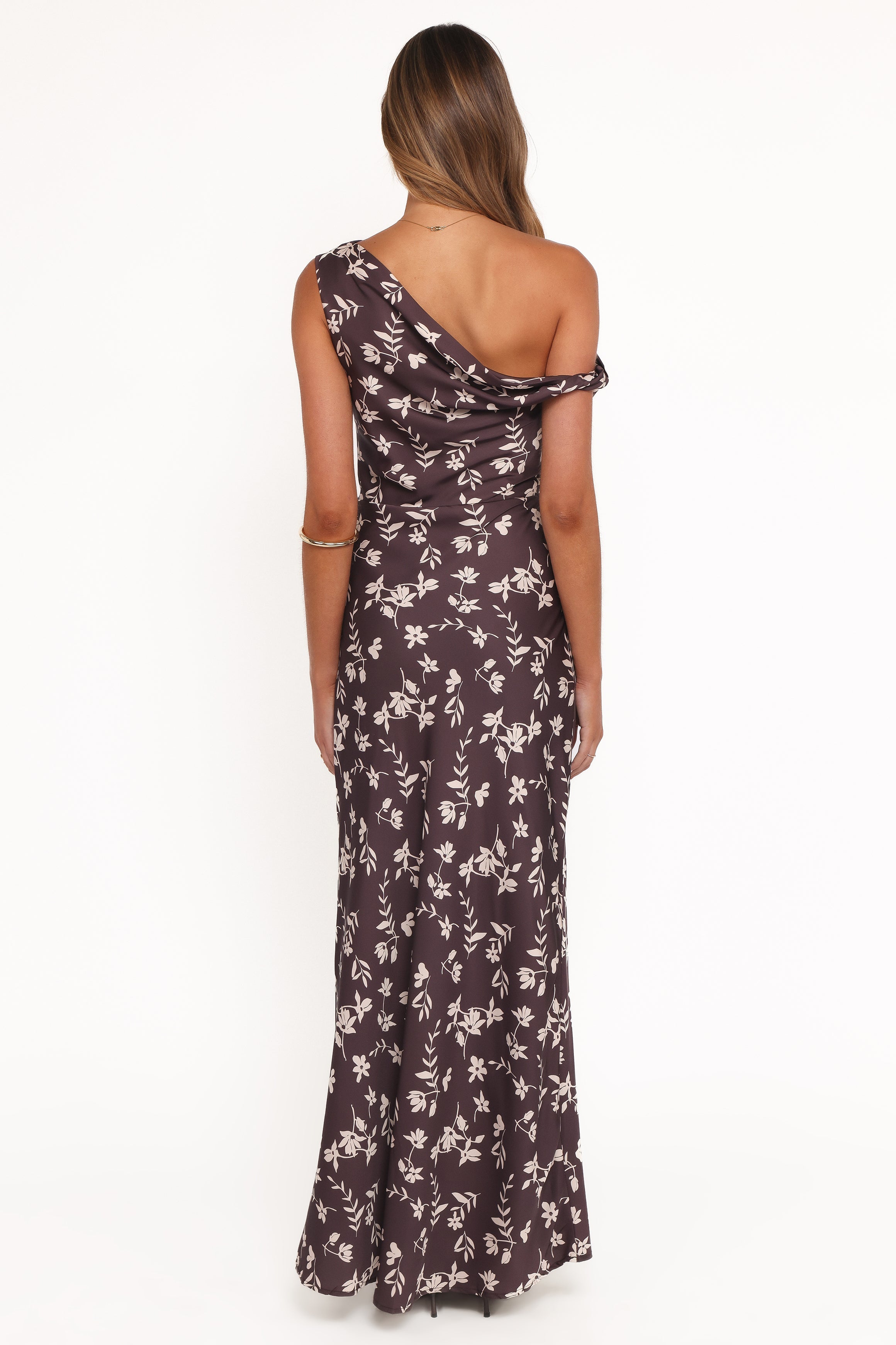 Zafira Midi Dress - Brown Cream Floral