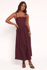 Zenobia Midi Dress - Cherry