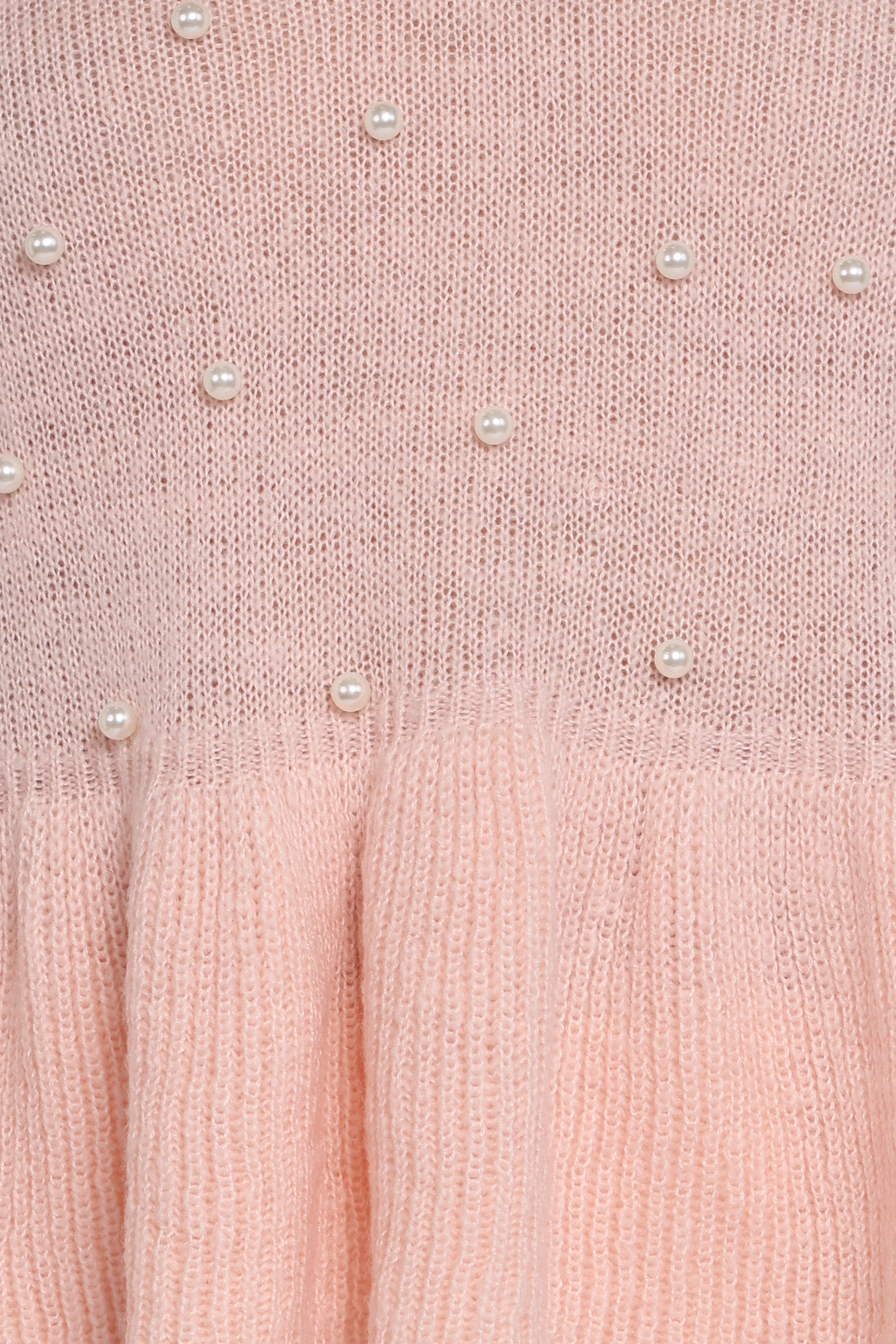 Molly Pearl Peplum Knit Sweater - Light Pink