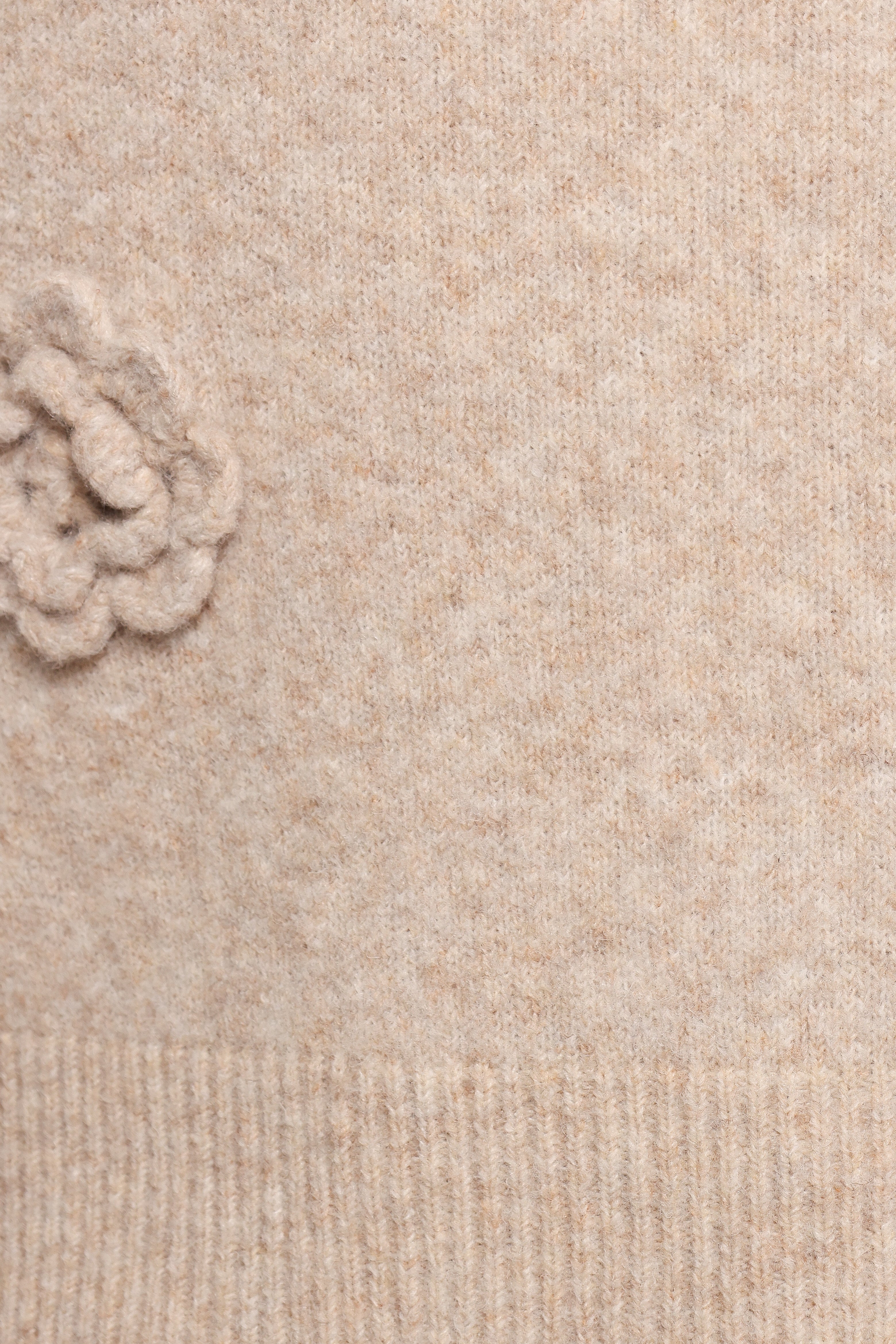 Wynne All Over Flower Knit Sweater - Light Taupe