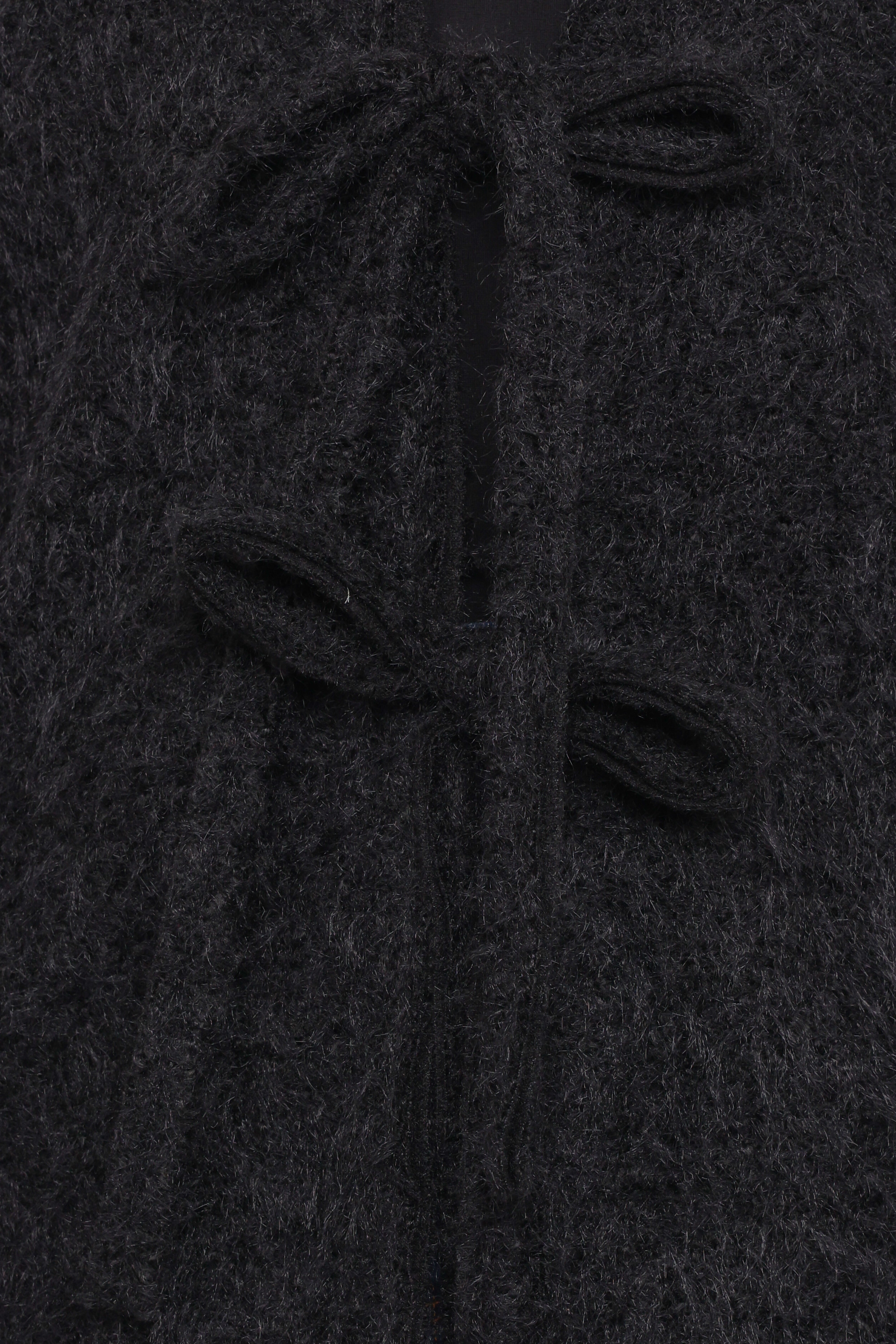 Kimmy Bow Oversized Cardigan - Black