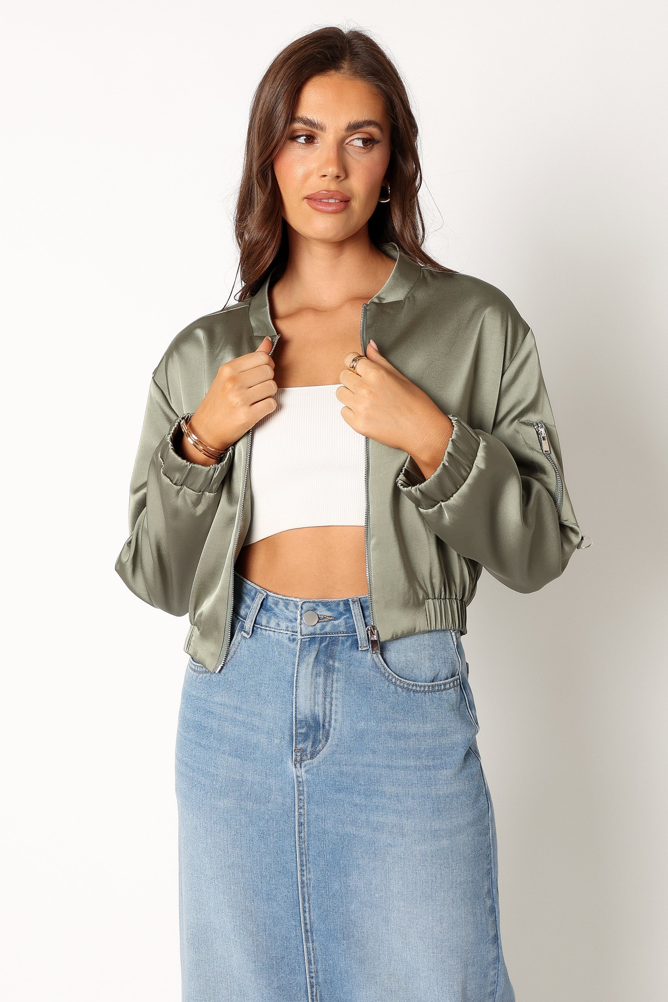 Kyra Bomber Jacket - Sage