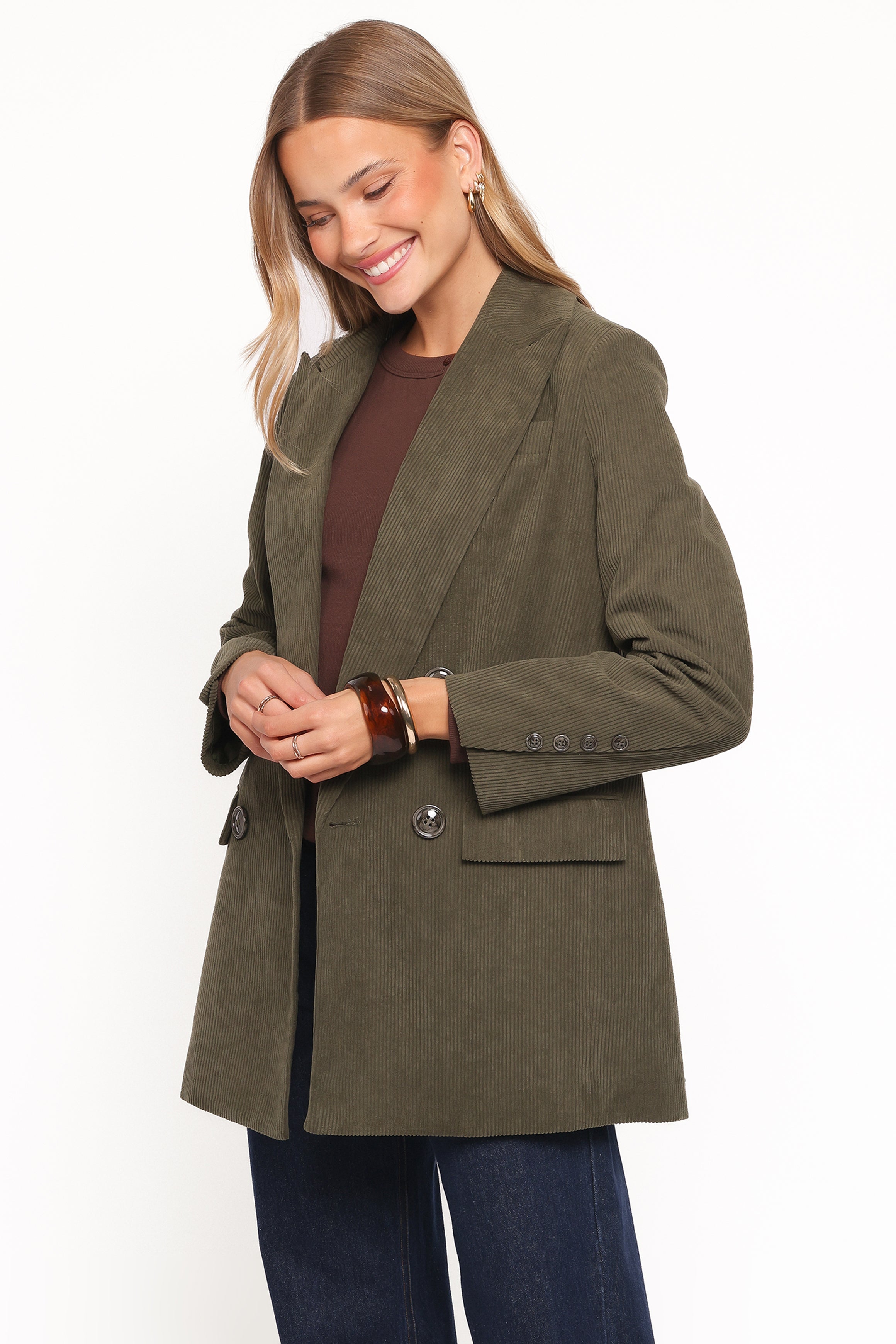 Madi Corduroy Blazer - Olive