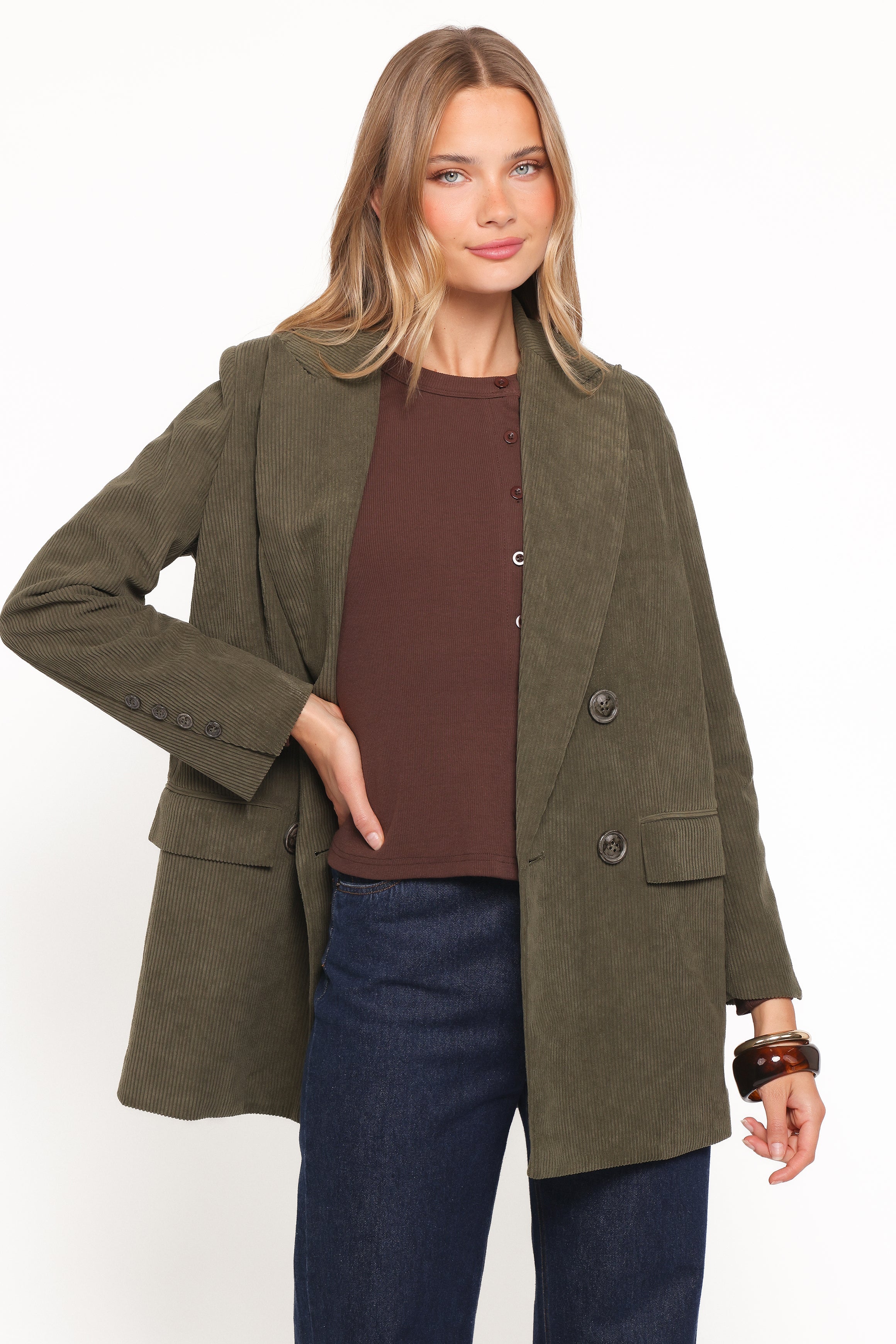 Madi Corduroy Blazer - Olive