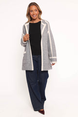 Maloney Tie Front Coatigan - Grey