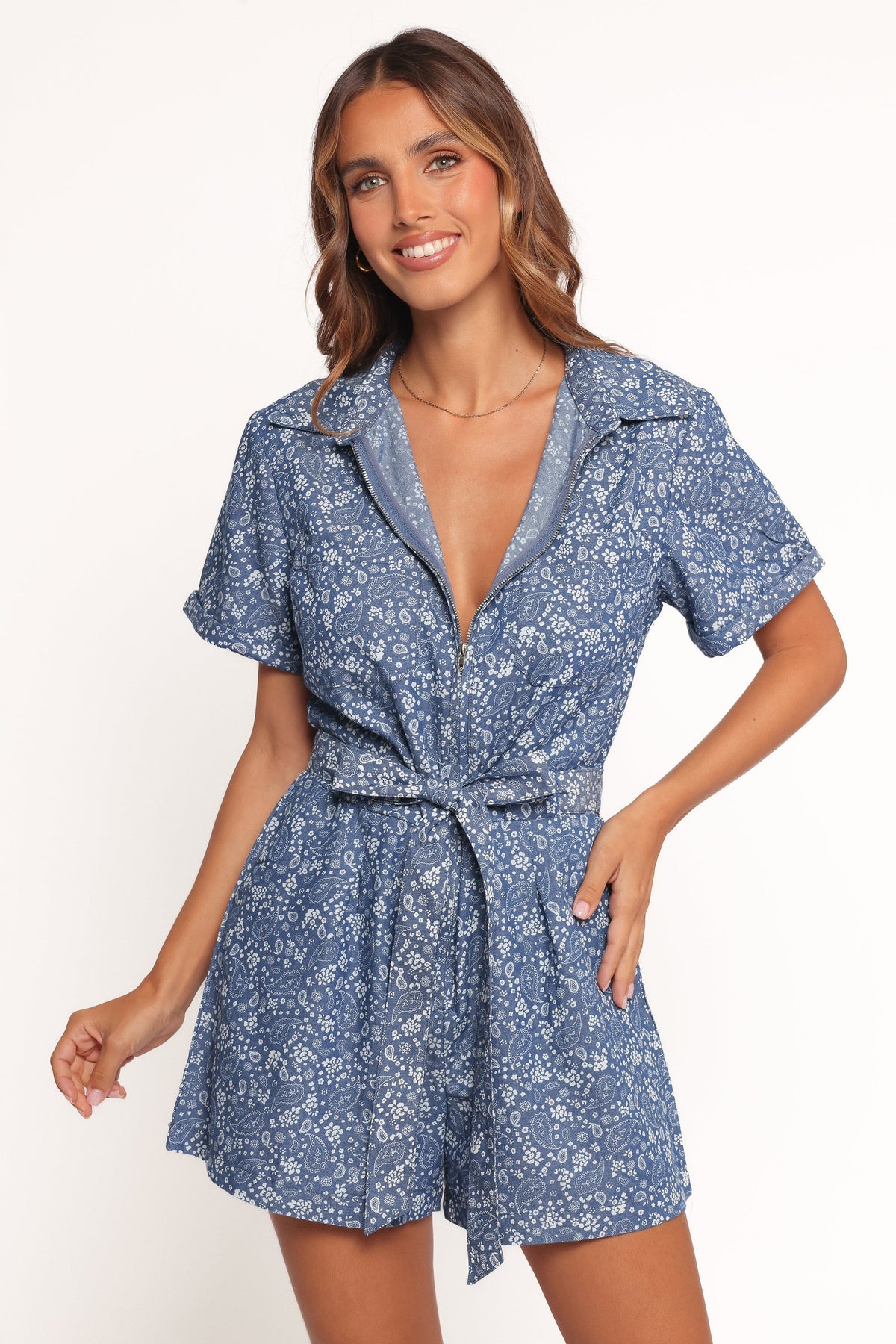 Adela Romper - Chambray