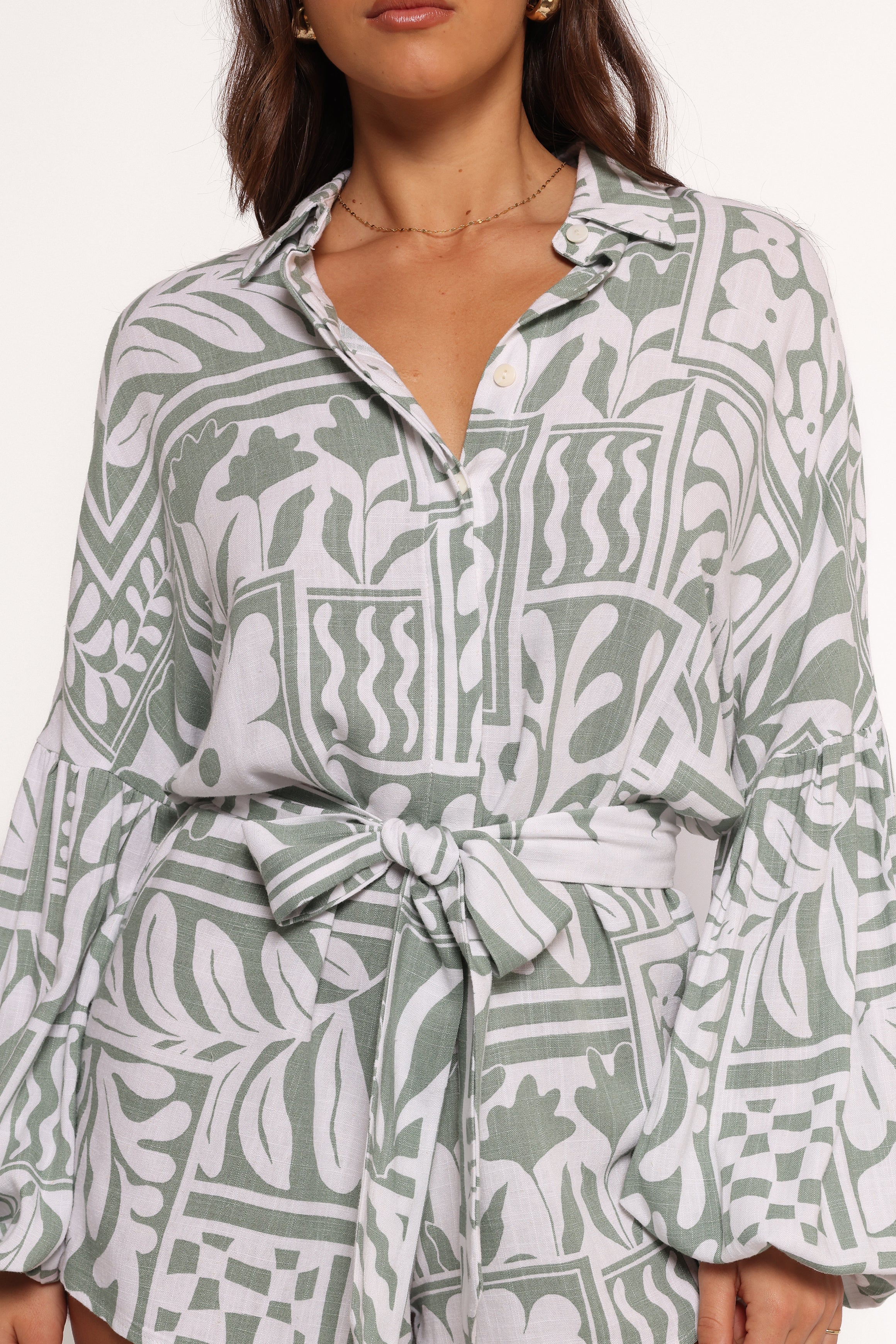 Tansy Romper - Sage Print