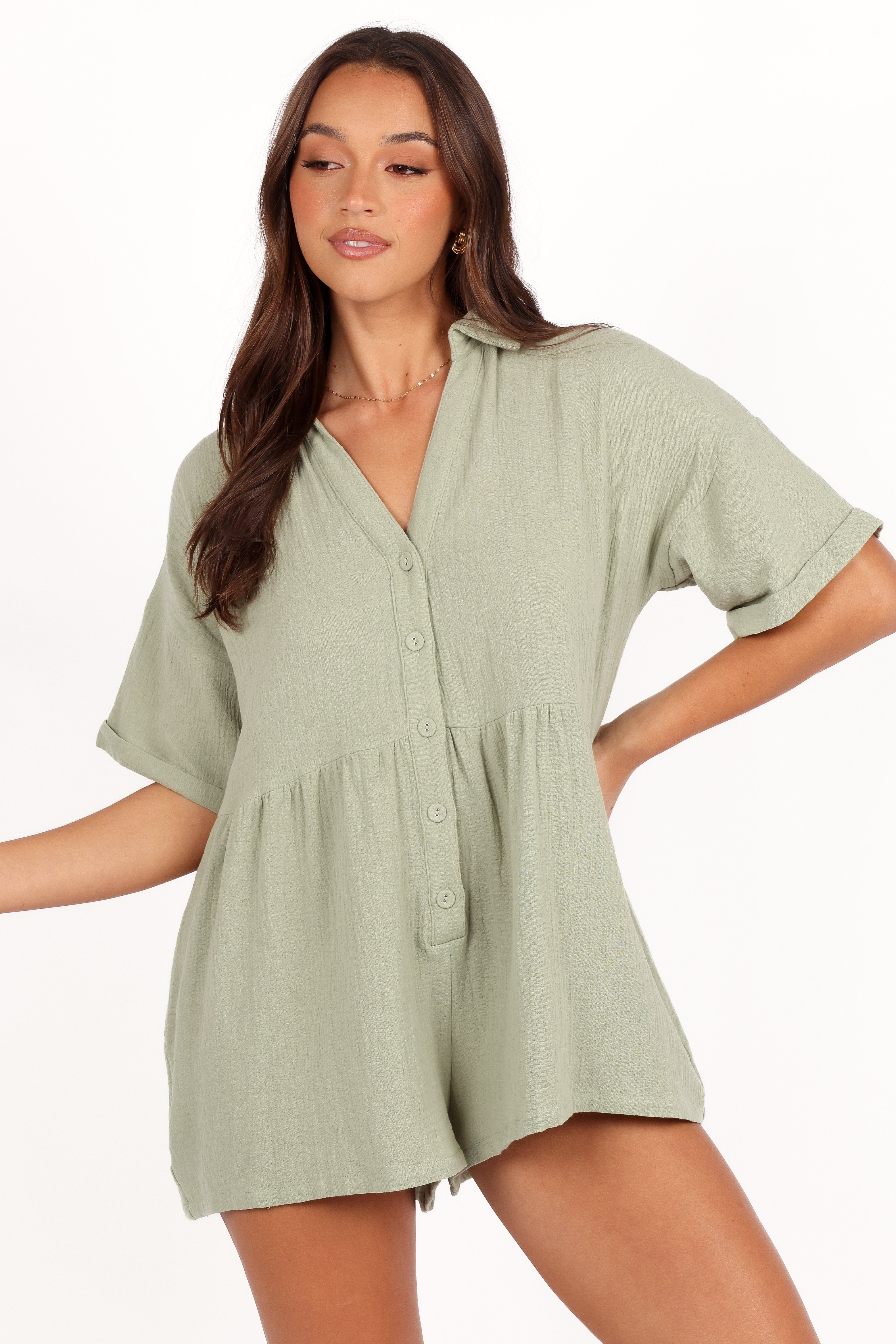 Winny Romper - Sage Green