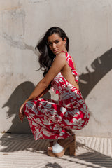 Parker Frill Jumpsuit - Red