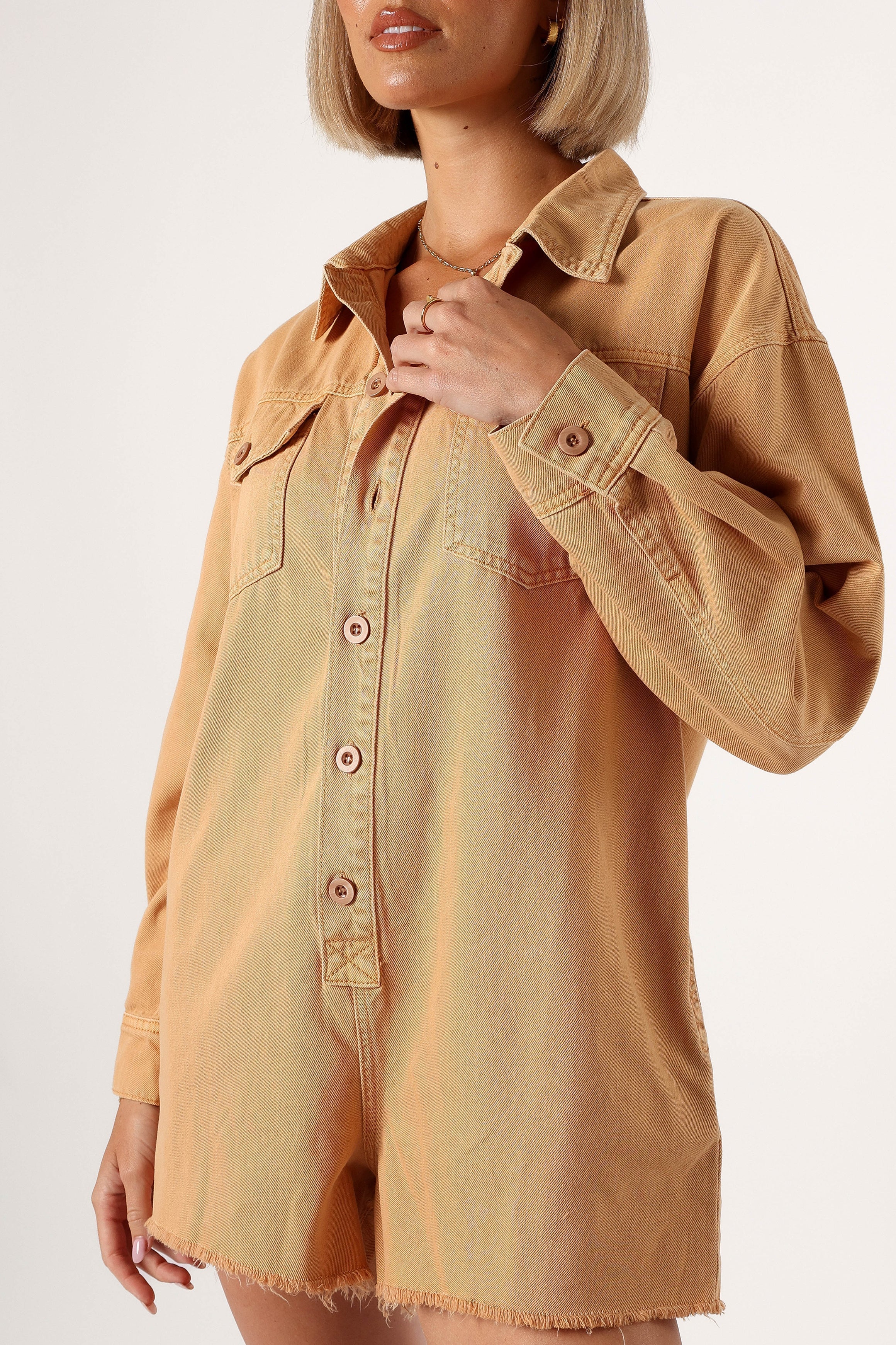 Pollyanna Romper - Tan