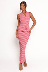 Adeline Two Piece Set - Pink Red