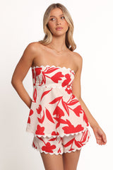 Ives Strapless Short Set - Red
