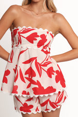 Ives Strapless Short Set - Red