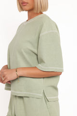 Melody Knit Short Set - Matcha