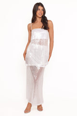 Vienne Sequin Skirt Set - White Sequin