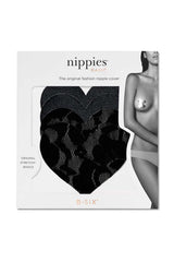Nippies Basics Adhesive Nipple Covers Heart - Black