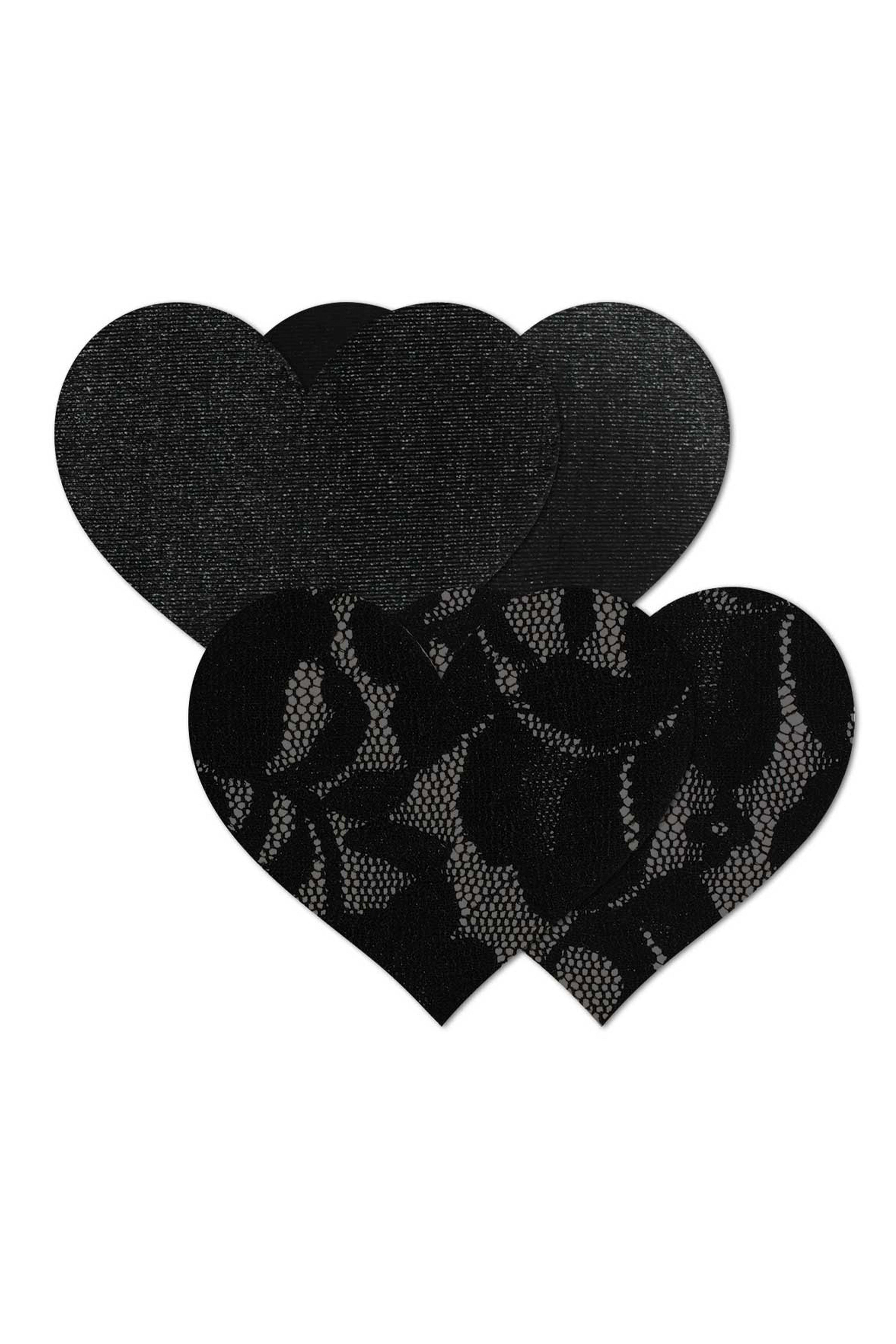 Nippies Basics Adhesive Nipple Covers Heart - Black