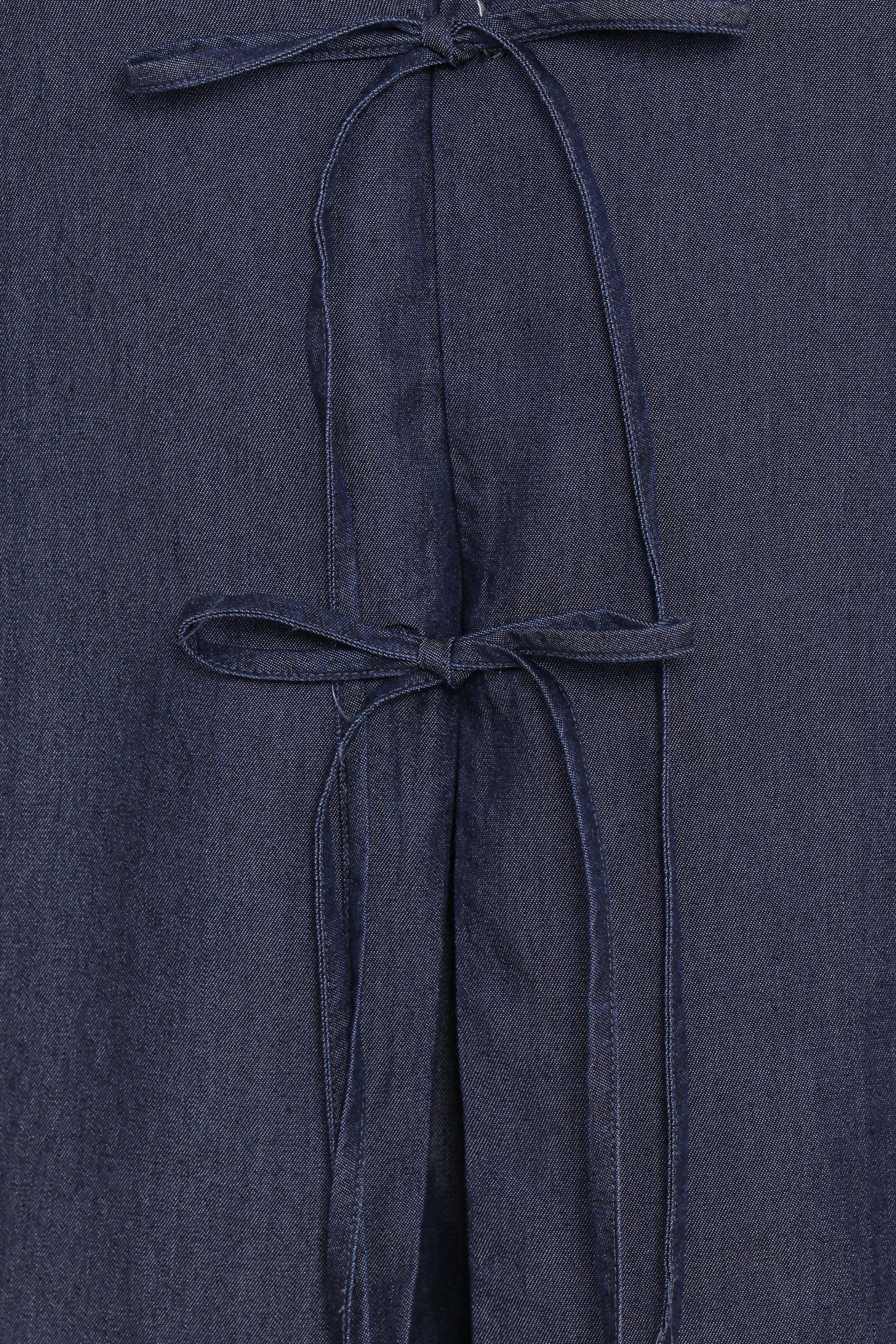 Aaliyah Chambray Tie Front Top - Dark Wash