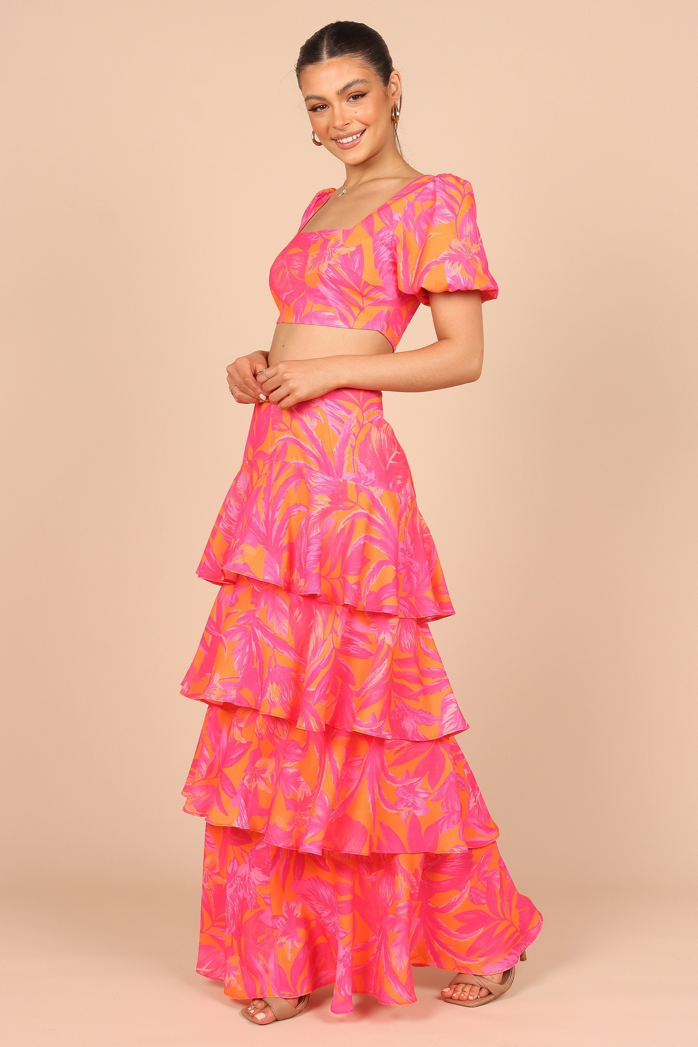 Addison Crop Top - Pink Tropics