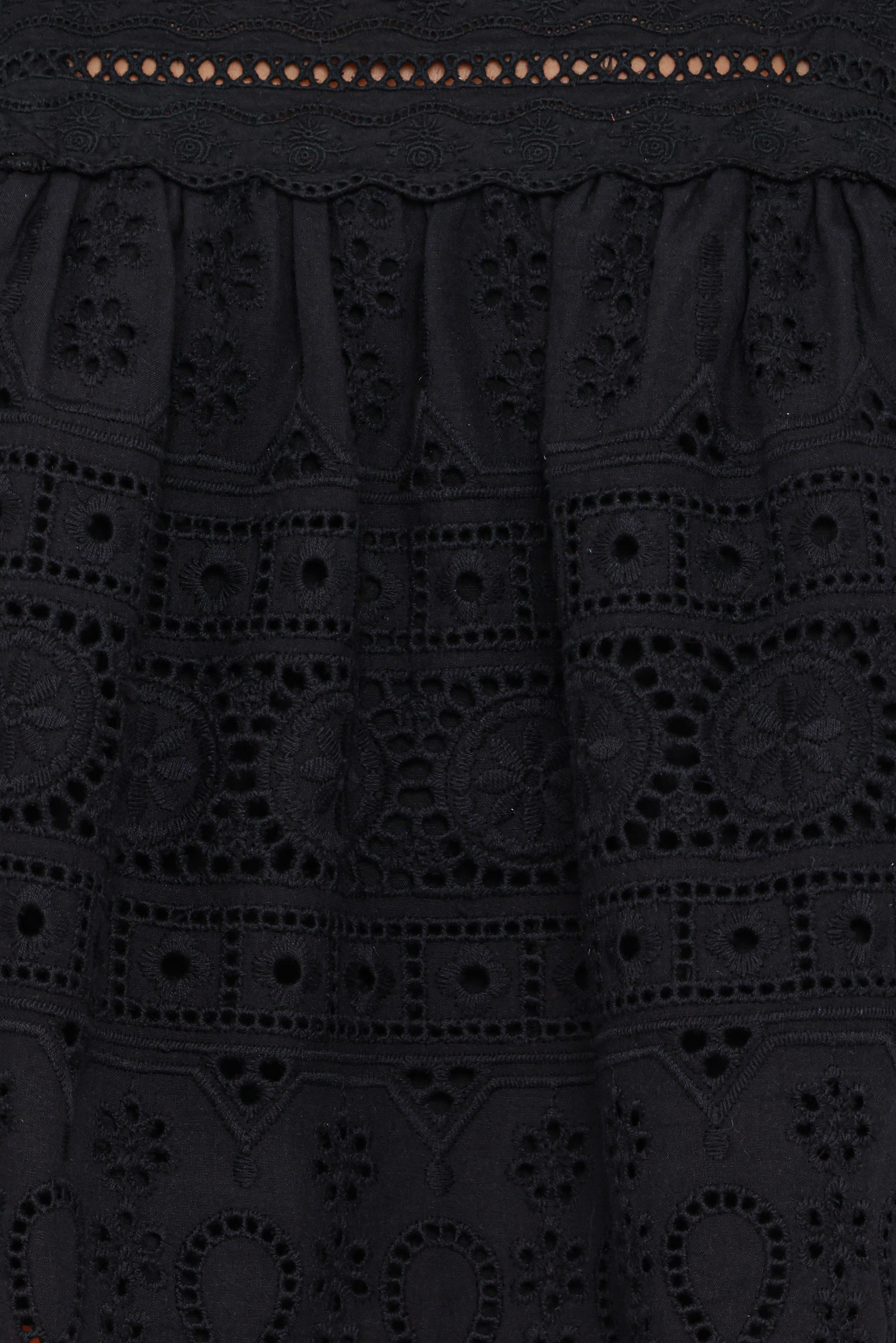 Aideen Eyelet Top - Black