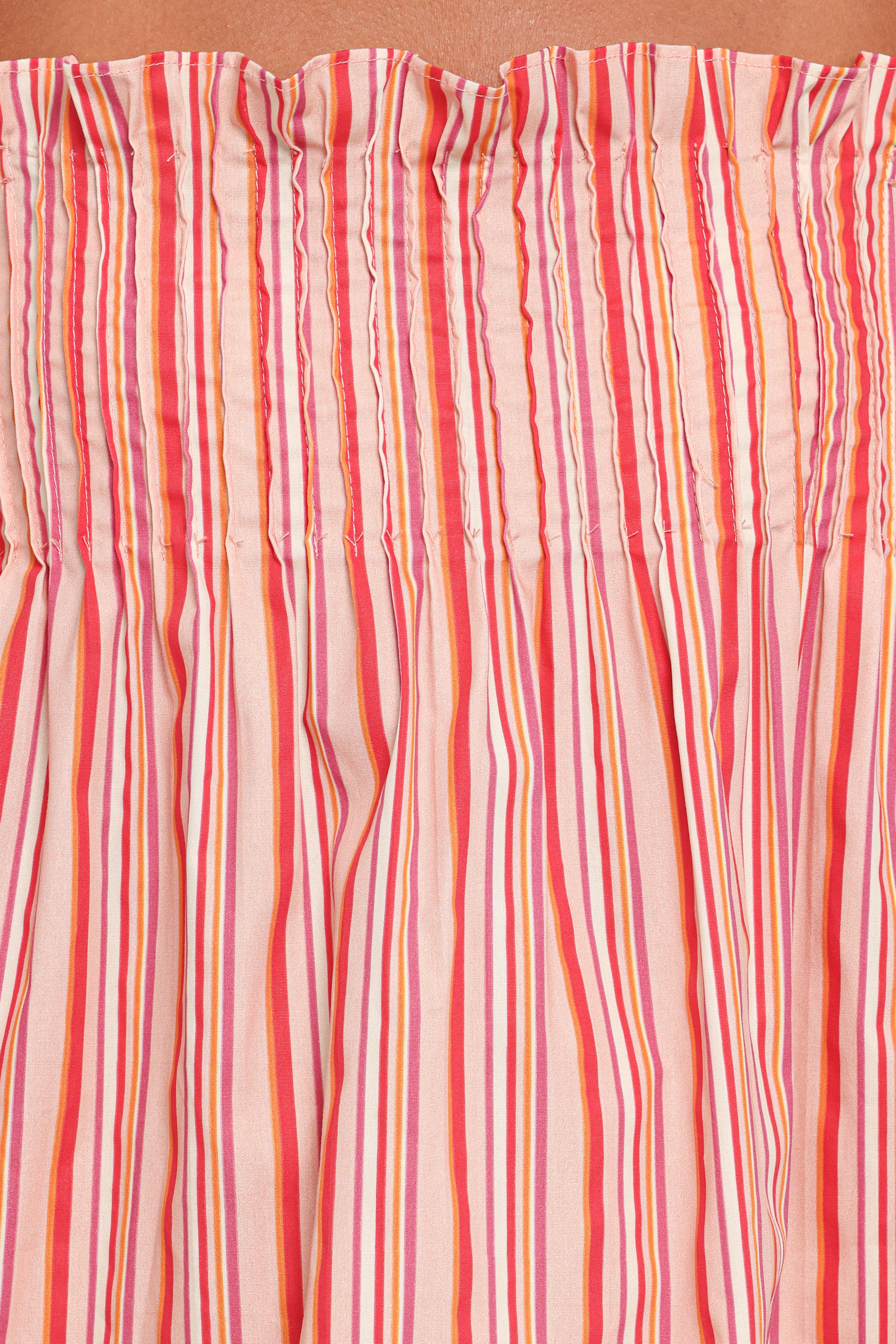 Carson Pleated Top - Peach Stripe