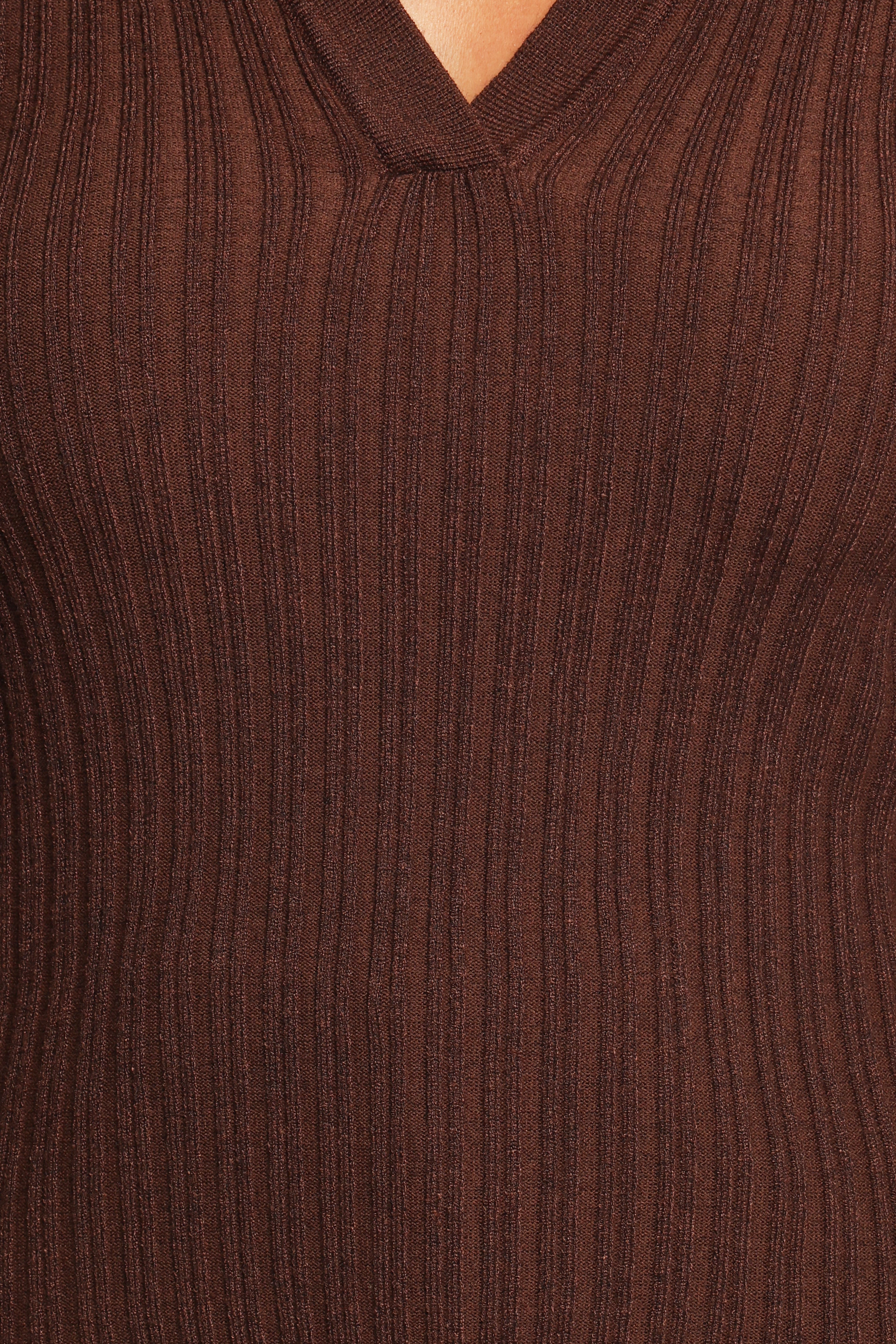 Emmerson Long Sleeve Knit Top - Chocolate