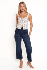 Jia Top - Ivory Floral