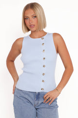 Lysa Knit Vest Top - Blue