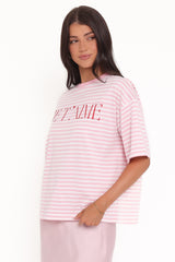 Marly Je T'Aime Tee - Pink Stripe