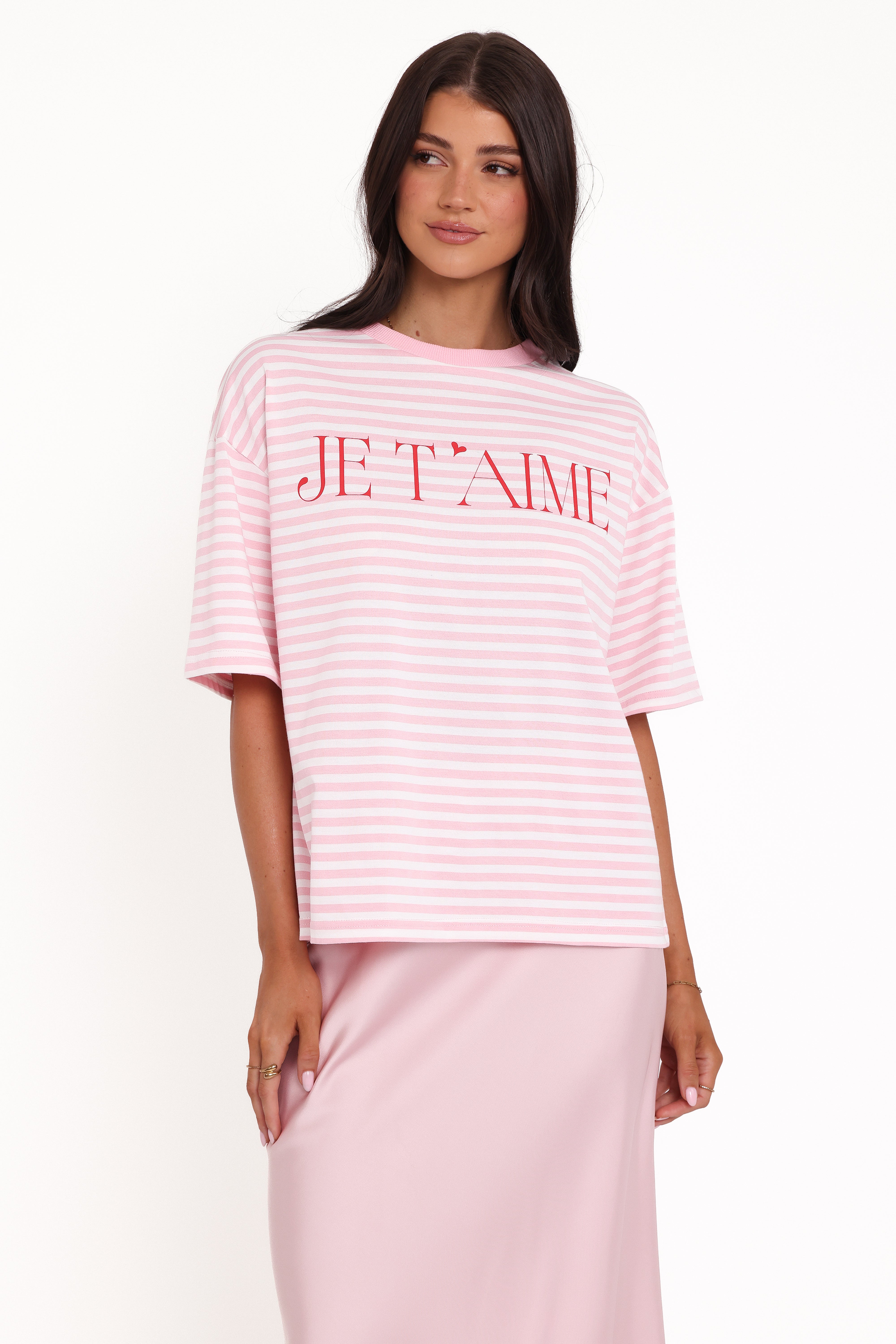 Marly Je T'Aime Tee - Pink Stripe