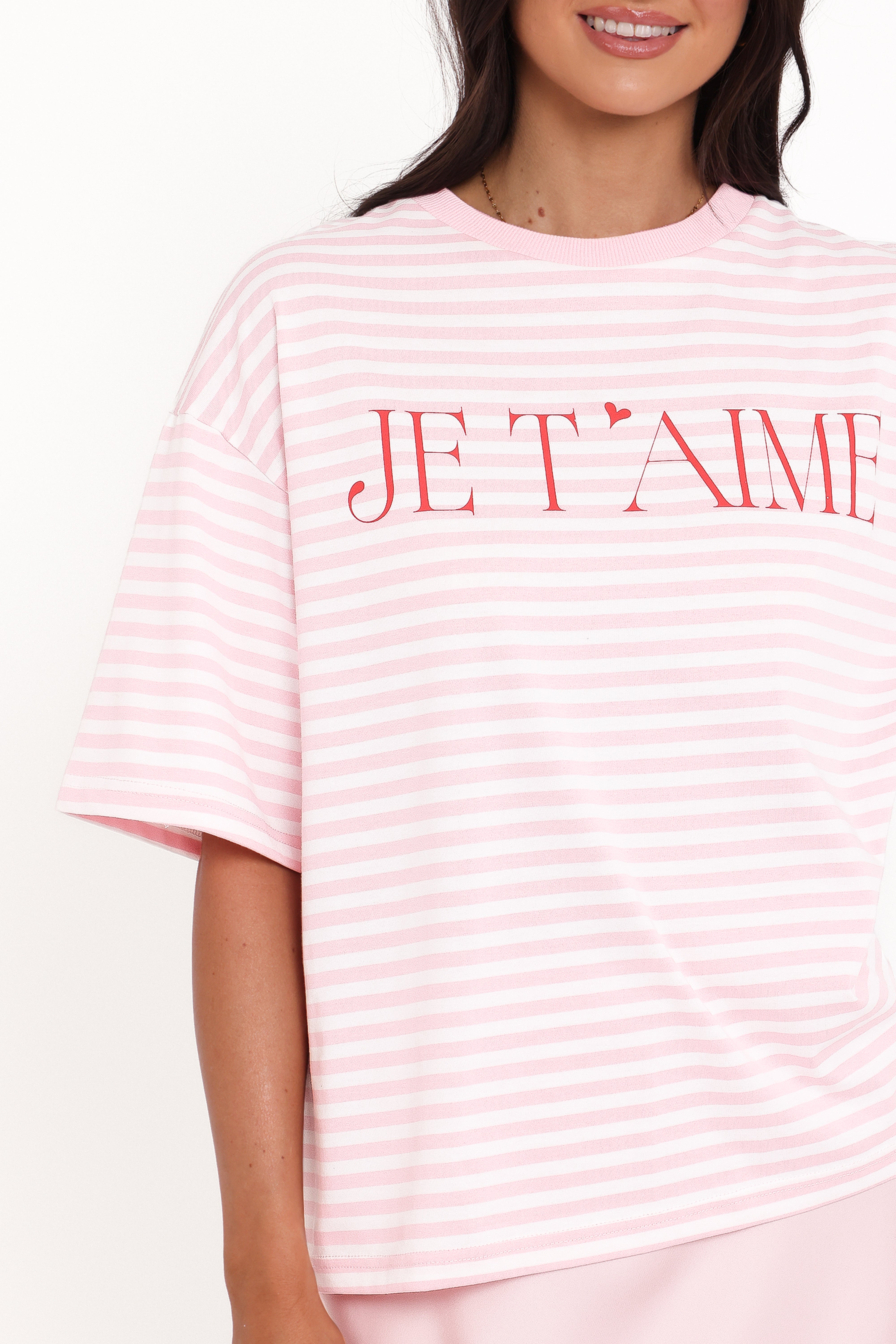 Marly Je T'Aime Tee - Pink Stripe