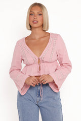 Reed Long Sleeve Top - Pink