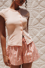 Tatum Asymmetrical Knit Top - Coral