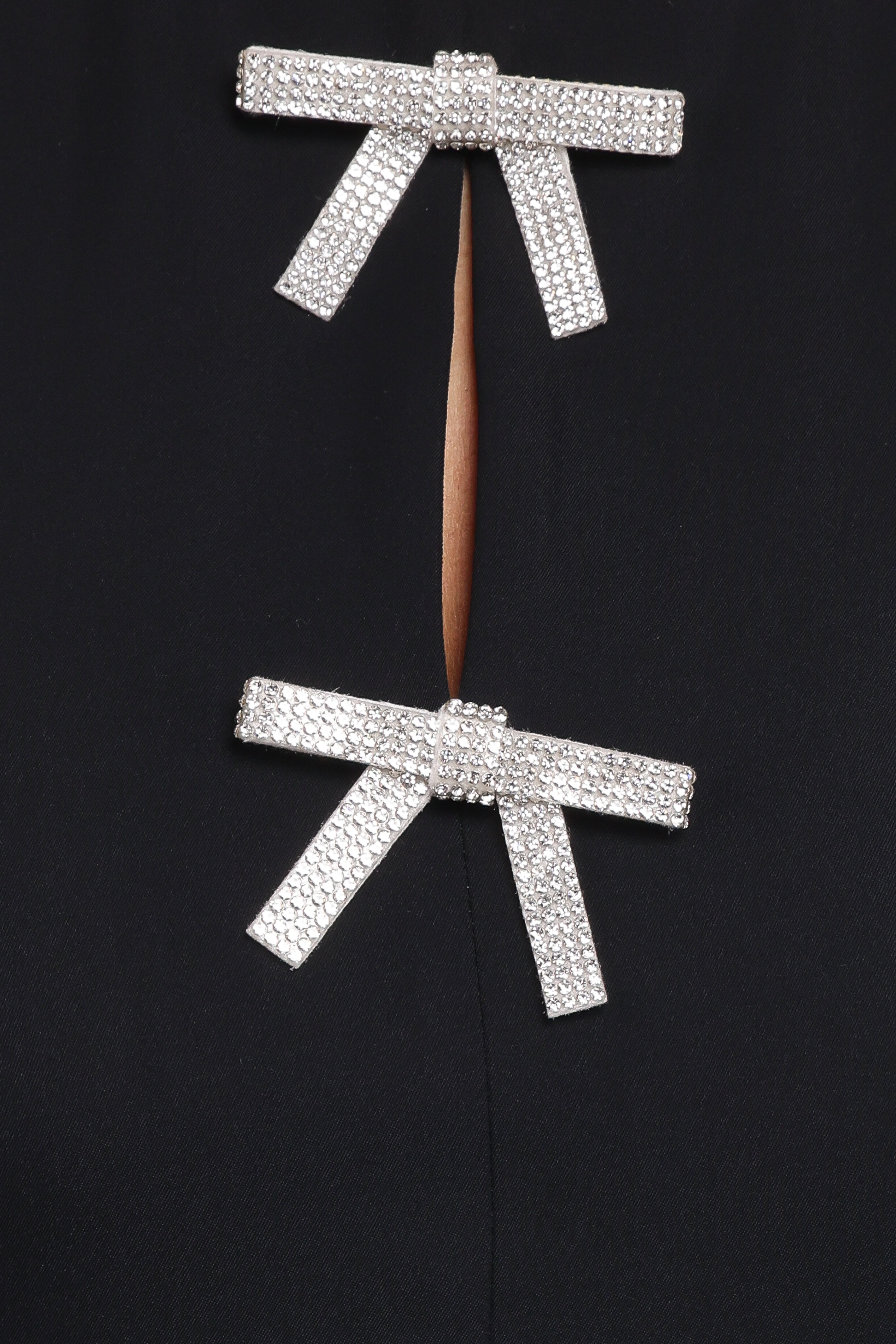 Velma Halter Neck Top With Embellished Bows - Black