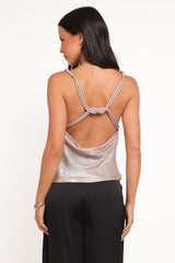 Vita Cowl Neck Cami Top - Champagne