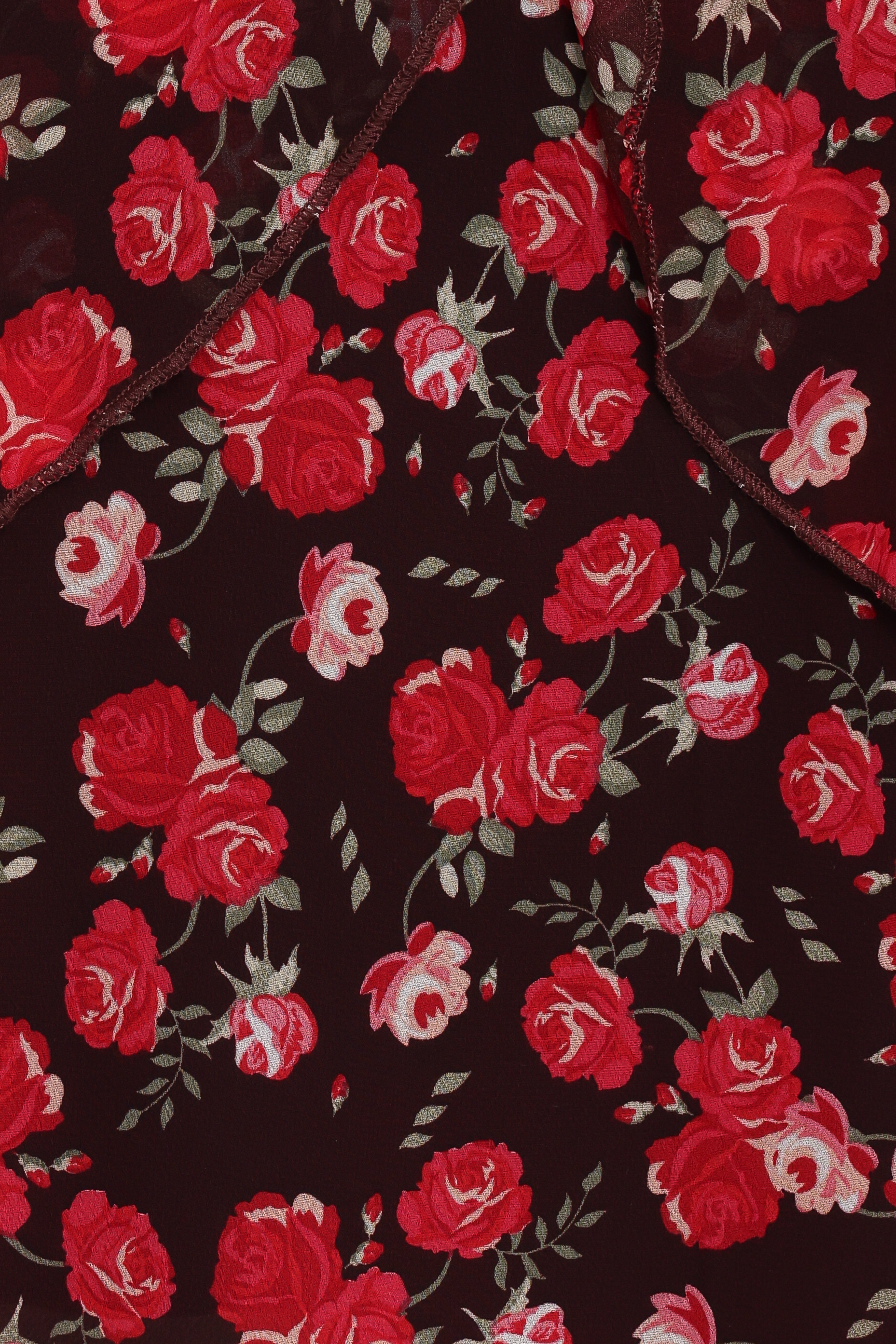 Zorina Halter Neck Chiffon Top - Brown Floral